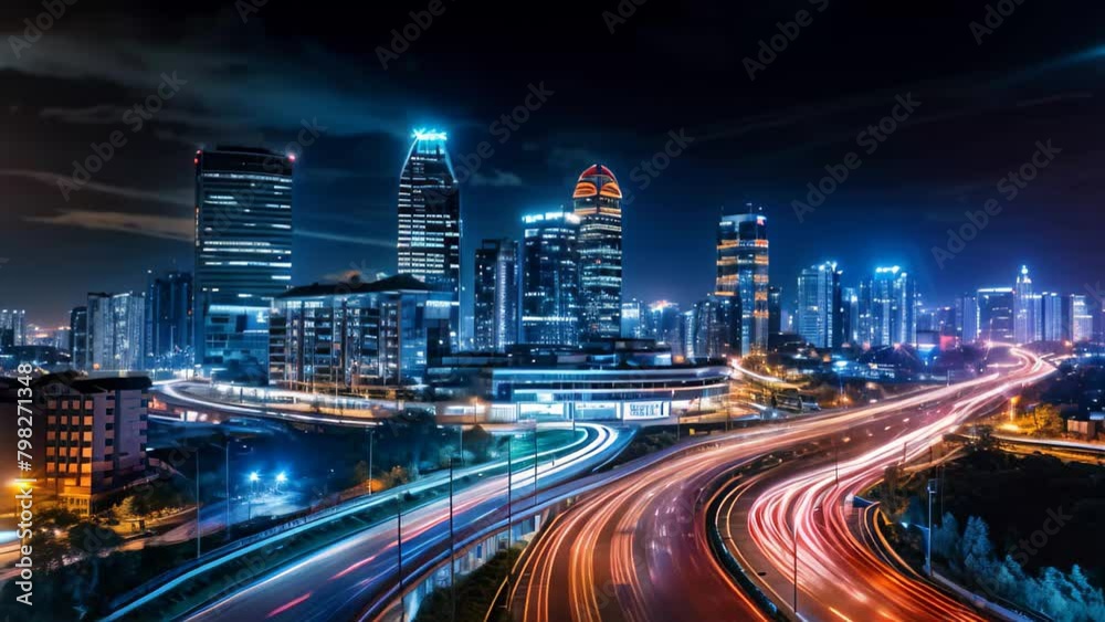 light trails on the modern building background in shanghai china, Night cityscape with buildings and roads in Beijing city, captured in a long exposure photo light trails on the modern building background in shanghai china, Night cityscape with buildings and roads in Beijing city, captured in a long exposure photo