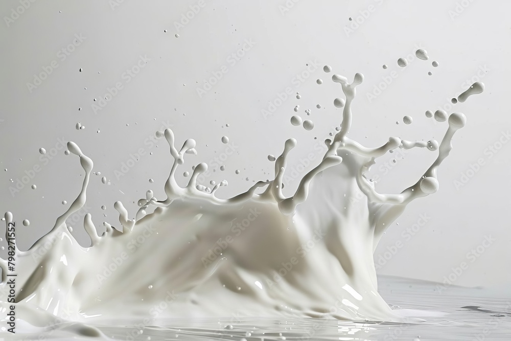 artistic highspeed milk splash on clean white background abstract photo