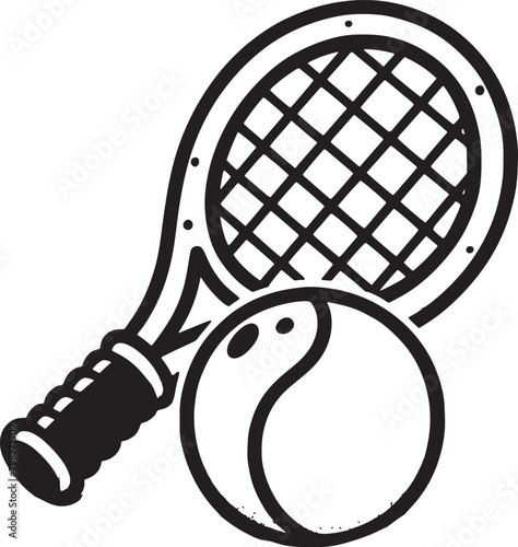 Tennis Racquet and Ball