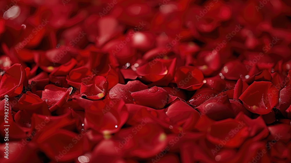 Red rose petals with water drops, shallow depth of field. Red rose petals with water drops, shallow depth of field.