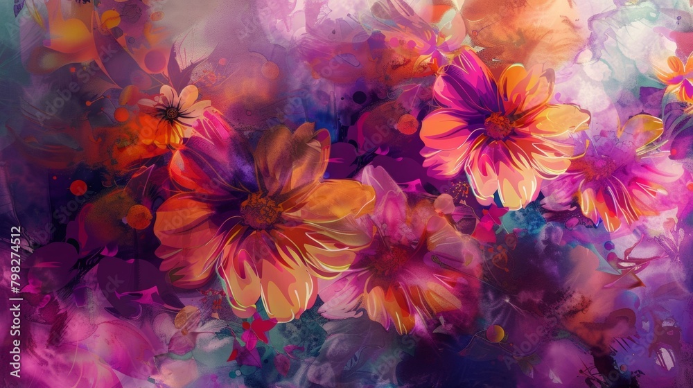 abstract colorful flowers abstract colorful flowers