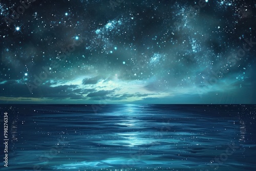 Night starry sky in Ocean ocean backgrounds landscape.
