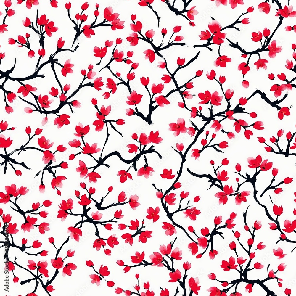 Sakura Cherry Blossom Seamless Pattern Background Sakura Cherry Blossom Seamless Pattern Background