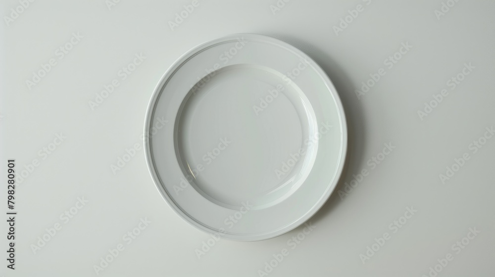 White plate on a white surface White plate on a white surface