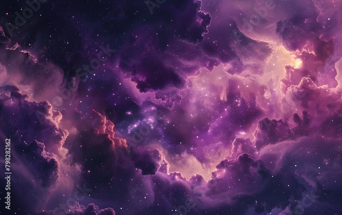 Fantasy Purple Galaxy: Stars, Nebula