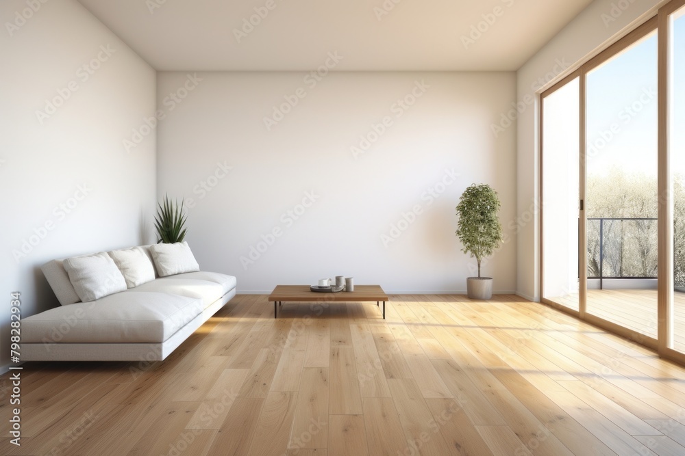 Hardwood floor room architecture.