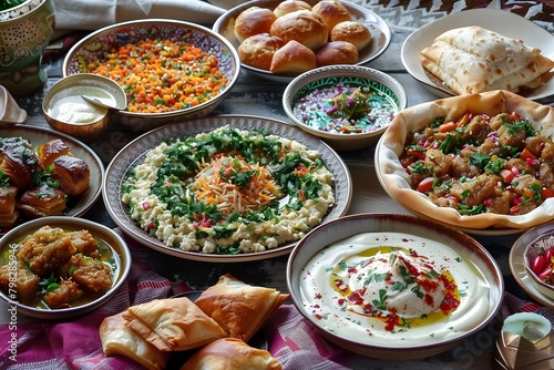 From the flaky layers of baklava to the creamy richness of hummus, each bite of Arabic dishes is a sensory delight captured in high-definition perfection photo