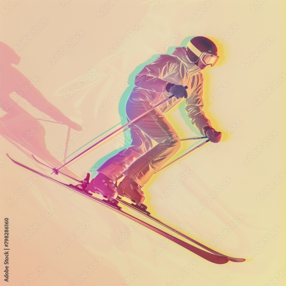 Naklejka premium Skiing recreation outdoors clothing.