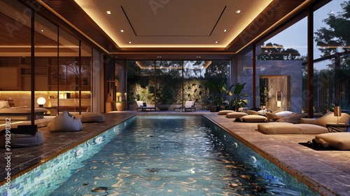 A luxury residence featuring a swimming pool as a central element of the home s leisure facilities