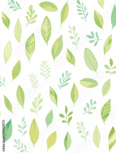 A green leafy patterned background with many green leaves