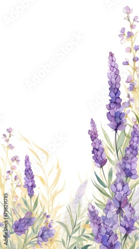 Lavenders border blossom flower purple.