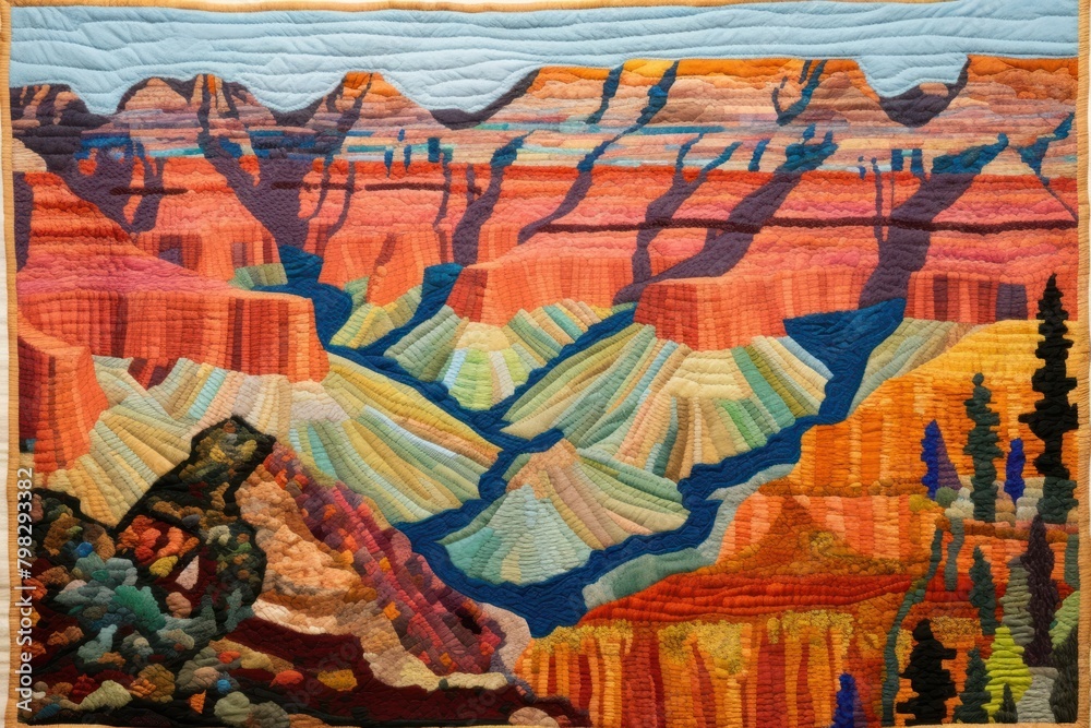 Obraz premium Stunning joyful grand canyon landscape tapestry craft.