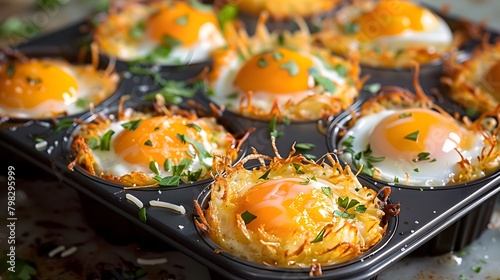 Golden Cheesy Egg and Hash Brown Cups: Delicious Family Breakfast photo