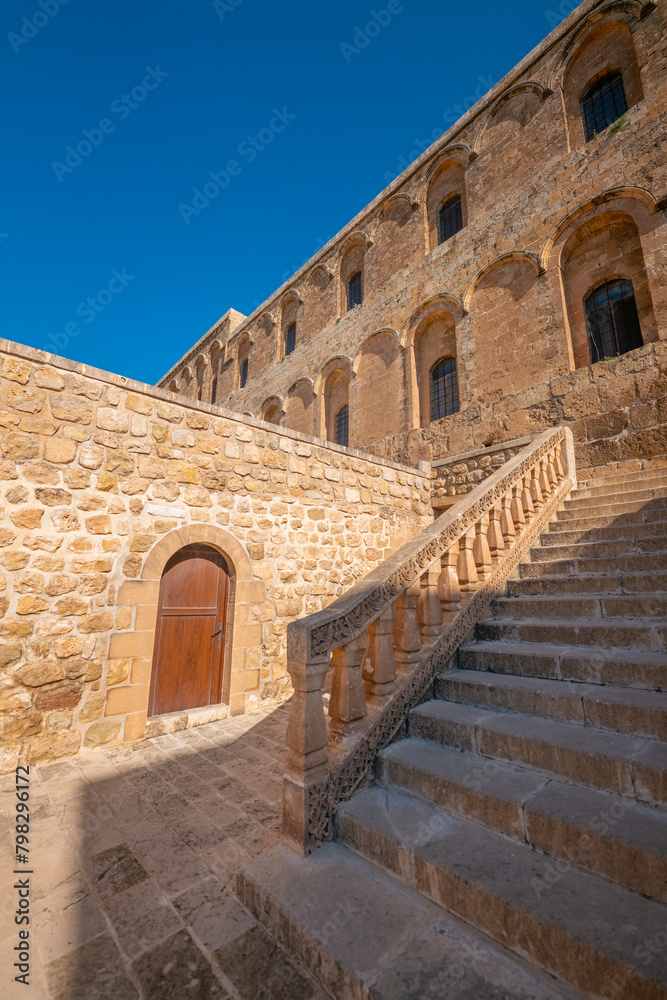 Mardin Deyrulzafaran Monastery stone building photographs taken from various angles