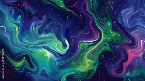 A mesmerizing swirl of neon colors in a digital dreamscape