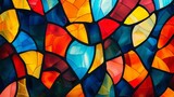 A vibrant mosaic of stained glass patterns