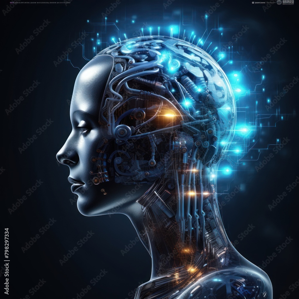 Artificial intelligence technology adult futuristic. Artificial intelligence technology adult futuristic.