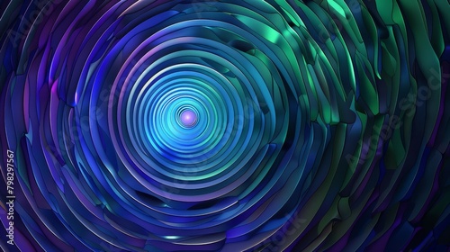 Colorful digital vortex drawing the eye to infinity