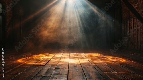An empty stage with a spotlight, symbolizing an opportunity for performance or presentation.