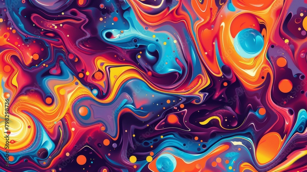 A cosmic dance of vibrant colors and swirling patterns - obrazy, fototapety, plakaty 