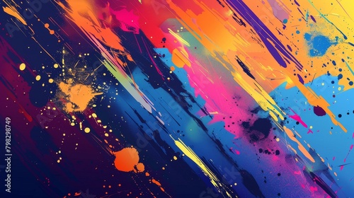 A burst of vibrant colors in dynamic abstract art
