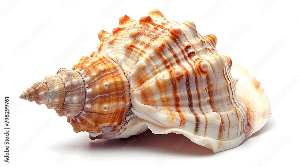 Close up of sea shell isolated on white background Close up of sea shell isolated on white background