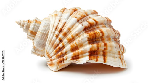 Close up of sea shell isolated on white background