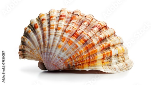 Close up of sea shell isolated on white background