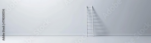 Embracing individuality illustrate your distinct approach to creativity by featuring a singular white ladder reaching towards an ambitious target, symbolizing your commitment to standing out from the photo