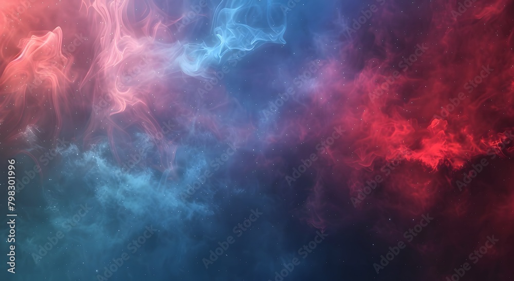 Colorful Space Background with Red and Blue Nebula

