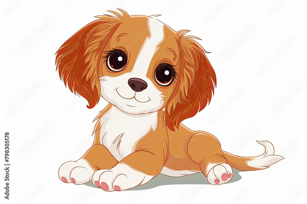Adorable Floppy-Eared Child-Friendly Dog Cartoon - Vector Illustration for Kid's Love