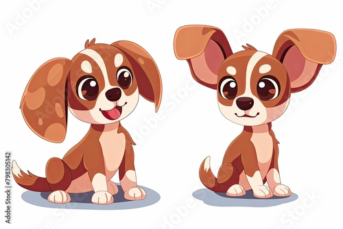 Child-Friendly Cartoon Puppy with Floppy Ears: Vector Dog Illustration for Kids' Drawing