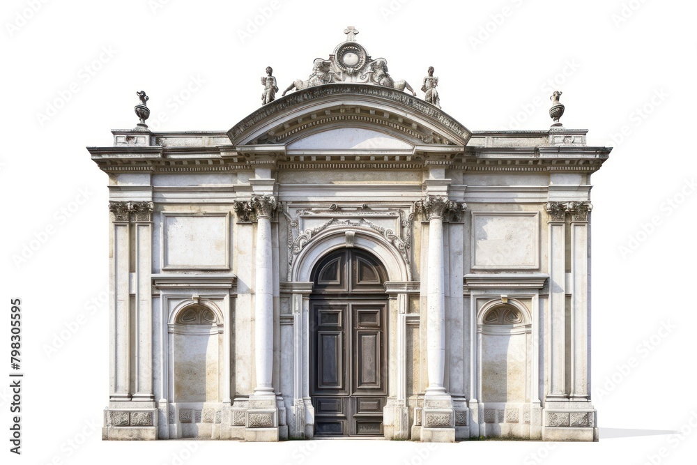 Baroque architecture building white background spirituality.