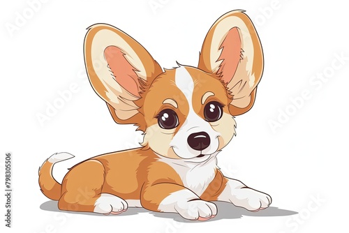 Vector Fun: Adorable Isolated Cartoon Puppy with Large Ears for Children's Art © Michael