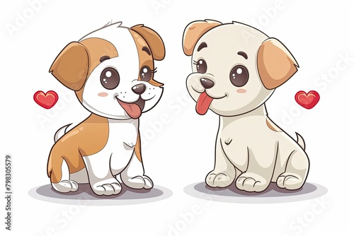 Playful Vector Cartoon Puppy: Cute Canine Character for Children's Joyful Love