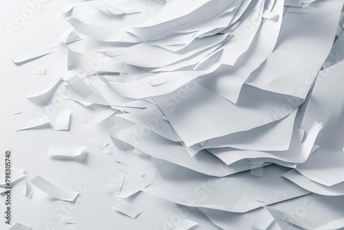 falling sheets of white paper document and paperwork concept 8