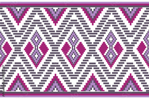Modern oriental fabric pattern, seamless, geometric shape, illustration, vector, silk, curtain, scarf.