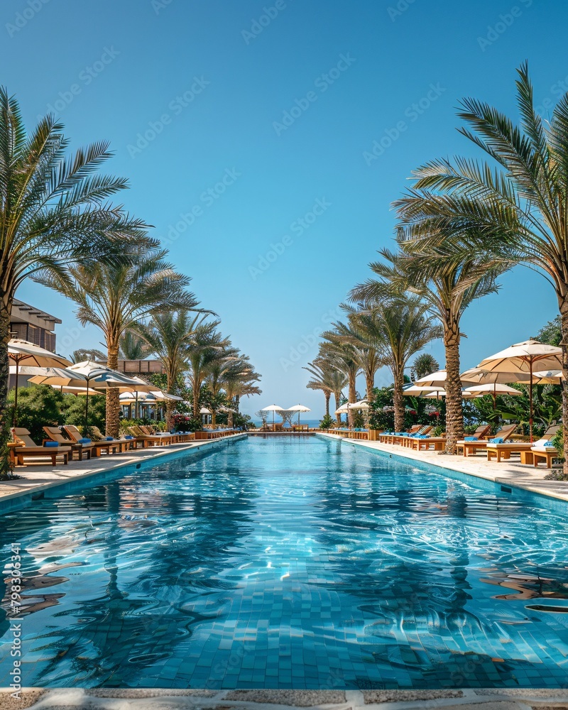 swimming pool on tropical island