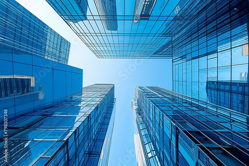 Blue Sky Metropolis  Reflective Glass Towers of the Future