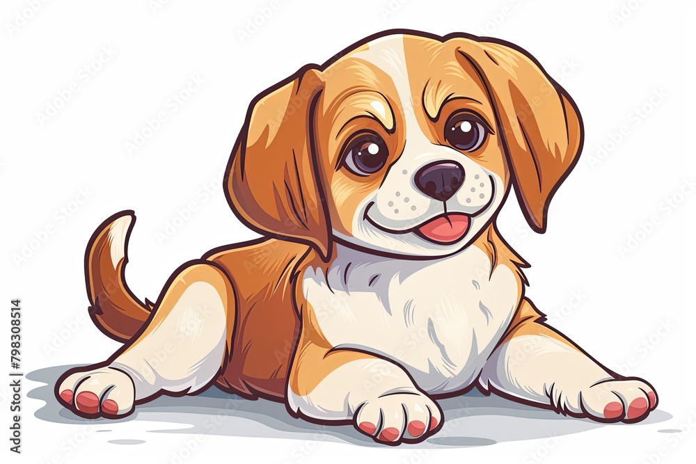 Adorable Playful Cartoon Puppy - Isolated Vector Illustration for Kids