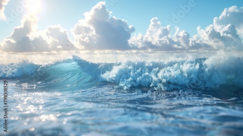 D Rendering of Ocean Wave Energy in Dynamic Motion