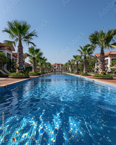 outdoor pool at the hotel in summer