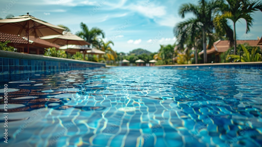 outdoor pool at the hotel in summer outdoor pool at the hotel in summer