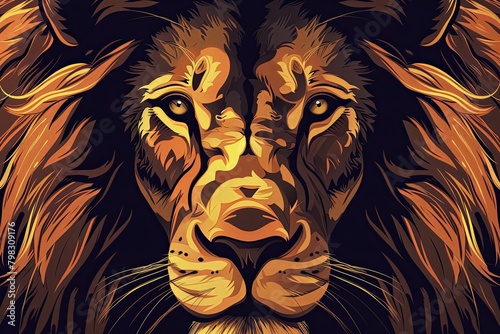 Wild Feline King  Captivating Lion Mascot Vector Art with a Tattoo Twist