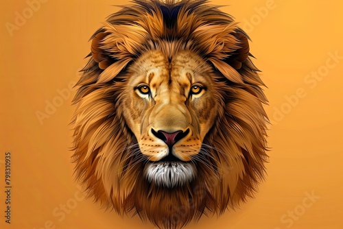 Powerful Lion Head Vector Mascot Design  Feline Majesty and Predator Essence Artwork