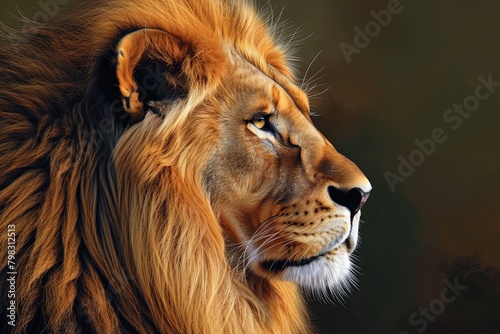 Regal Stylized Lion Edition  Wildlife Art Vector Illustration Capturing Nature s Sovereign