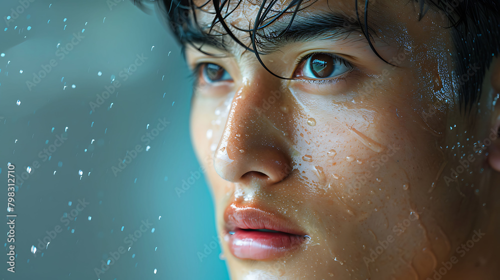 Beauty concept of young asian man, Skin care, Body care