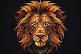 Powerful Lion Head: Tattoo-Inspired Wildlife Vector Art