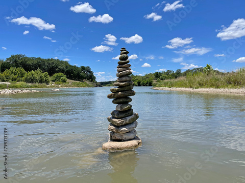 Rock Cairn in a river