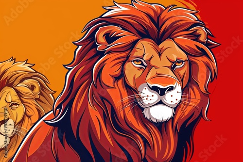 Powerful Lion Mascot  Majestic Vector Art Design
